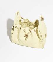 Chanel 25 Handbag Small Grained Calfskin Gold Tone Metal Light Yellow - 30x26x14cm - 3