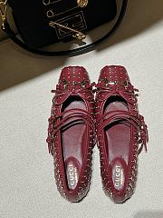 Gucci Horsebit Ballet Flat Rosso Ancora Red Leather - 6