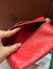 Polo Piana Extra Pocket L19 Ostrich Leather Red Hardware - 11x19x7cm - 5