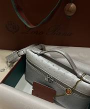 Polo Piana Extra Pocket L19 Ostrich Leather Silver Hardware - 11x19x7cm - 2