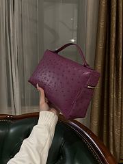 Polo Piana Extra Pocket L27 Ostrich Leather Purple - 27x16x10cm - 4