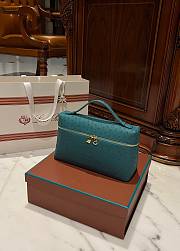 Polo Piana Extra Pocket L27 Ostrich Leather Green - 27x16x10cm - 4