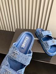 Chanel Mules Denim Blue  - 3