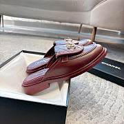 Chanel CC Flat Mule Burgundy - 6