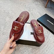 Chanel CC Flat Mule Burgundy - 3