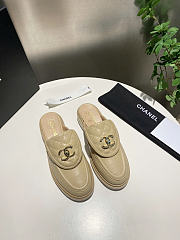 Chanel CC Flat Mule Beige - 1