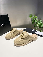 Chanel CC Flat Mule Beige - 6