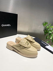 Chanel CC Flat Mule Beige - 3