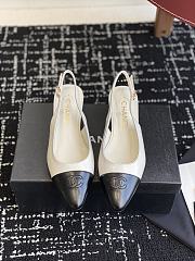 Chanel Slingbacks Lambskin White 4.5cm - 1