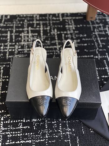 Chanel Slingbacks Lambskin White 4.5cm