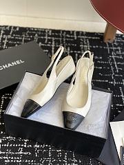 Chanel Slingbacks Lambskin White 4.5cm - 5