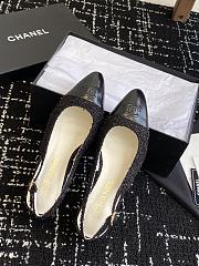 Chanel Slingbacks Cotton Tweed Lambskin Black 4.5cm - 3