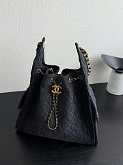 Chanel 25 Medium Handbag Washed Denim Gold Tone Metal Black - 40x30x15cm - 1