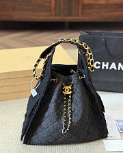 Chanel 25 Medium Handbag Washed Denim Gold Tone Metal Black - 40x30x15cm - 6