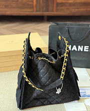 Chanel 25 Medium Handbag Washed Denim Gold Tone Metal Black - 40x30x15cm - 4