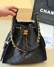 Chanel 25 Medium Handbag Washed Denim Gold Tone Metal Black - 40x30x15cm - 2