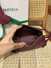 Bottega Veneta Intrecciato Concert Pouch Burgundy - 18.5x11.5x8.5cm - 3