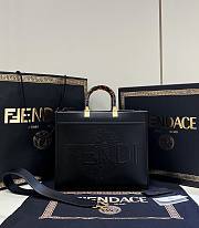 Fendace Sunshine Medium Black Calf Leather Bag - 35x31x17cm - 1