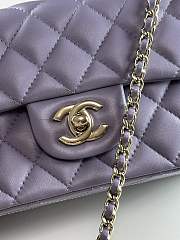 Chanel Mini Flap Top Handle Purple Lambskin Gold Hardware - 12x20x6.5cm - 6