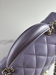 Chanel Mini Flap Top Handle Purple Lambskin Gold Hardware - 12x20x6.5cm - 4