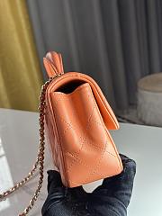 Chanel Mini Flap Top Handle Orange Lambskin Gold Hardware - 12x20x6.5cm - 4