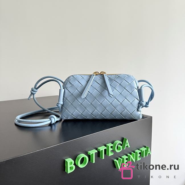 Bottega Veneta Intrecciato Concert Pouch Blue - 18.5x11.5x8.5cm - 1