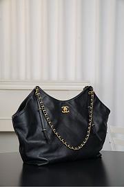 Chanel Maxi Shopping Bag Calfskin and Gold Tone Metal Black - 59x36x13cm - 2