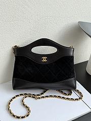 Chanel 31 Nano Shopping Bag Suede Calfskin Lambskin Gold Tone Metal Black - 20.5x17.5cm - 1