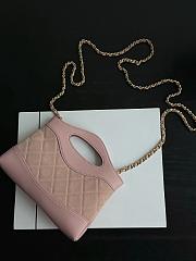 Chanel 31 Nano Shopping Bag Suede Calfskin Lambskin Gold Tone Metal Pink - 20.5x17.5cm - 6