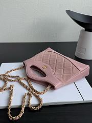 Chanel 31 Nano Shopping Bag Suede Calfskin Lambskin Gold Tone Metal Pink - 20.5x17.5cm - 2