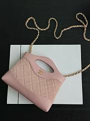 Chanel 31 Nano Shopping Bag Suede Calfskin Lambskin Gold Tone Metal Pink - 20.5x17.5cm - 3