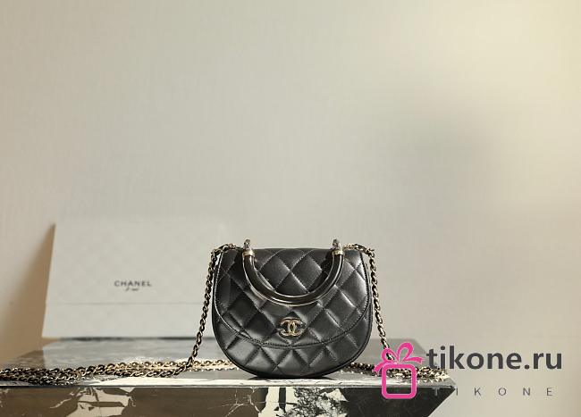 Chanel Mini Enamel Handle Bag Black - 16x14x6.5cm - 1