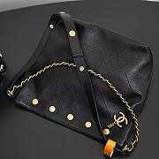 Chanel Large Bucket Bag Shiny Lambskin Gold Tone Metal Black - 31x28x15cm - 2