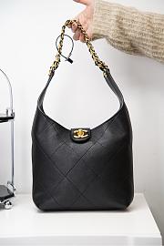 Chanel Large Hobo Bag Shiny Lambskin & Gold-Tone Metal Black - 37x30x14cm - 5