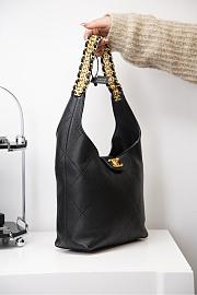 Chanel Large Hobo Bag Shiny Lambskin & Gold-Tone Metal Black - 37x30x14cm - 3