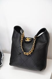 Chanel Large Hobo Bag Shiny Lambskin & Gold-Tone Metal Black - 37x30x14cm - 2