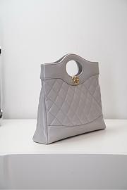 Chanel 31 Mini Shopping Bag Lambskin Gold Tone Metal Gray - 23x22x5cm - 6