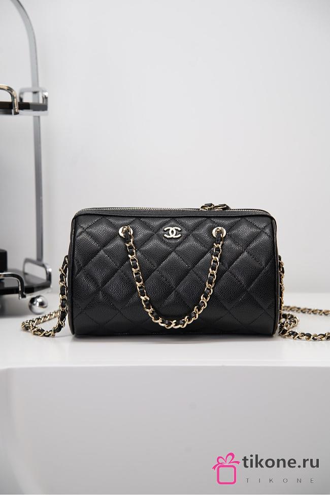 Chanel Clutch With Chain Grained Calfskin Gold Tone Metal Black - 18.5x11.5x11cm - 1