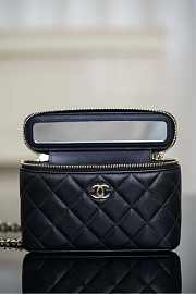 Chanel Long Vanity with Chain Lambskin Imitation Pearls Gold Metal Black - 17x9.5x8cm - 2