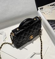 Chanel Small Flap Bag With Top Handle Lambskin Black - 22x11.5x6cm - 2