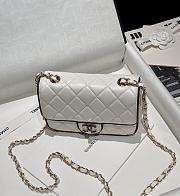 Chanel Mini Flap Bag Lambskin White Black - 19.5x13.5x7cm - 6