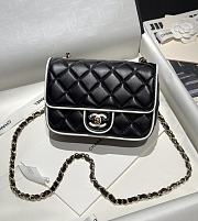 Chanel Mini Flap Bag Lambskin Black White - 19.5x13.5x7cm - 1