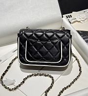 Chanel Mini Flap Bag Lambskin Black White - 19.5x13.5x7cm - 3