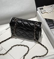 Chanel Mini Flap Bag Lambskin Black White - 19.5x13.5x7cm - 6