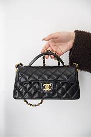 Chanel Mini Flap Bag with Top Handle Lambskin Black - 20x14x5.5cm - 1