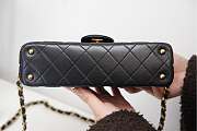 Chanel Mini Flap Bag with Top Handle Lambskin Black - 20x14x5.5cm - 6