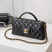 Chanel Mini Flap Bag with Top Handle Lambskin Black - 20x14x5.5cm - 2