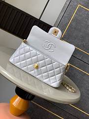 Chanel Mini Flap Bag with Top Handle Lambskin Gray - 20x14x5.5cm - 4