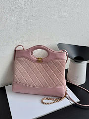 Chanel 31 Mini Shopping Bag Suede Calfskin Lambskin Gold Tone Metal Light Pink - 23x22x5cm - 1