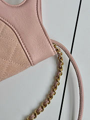 Chanel 31 Mini Shopping Bag Suede Calfskin Lambskin Gold Tone Metal Light Pink - 23x22x5cm - 4